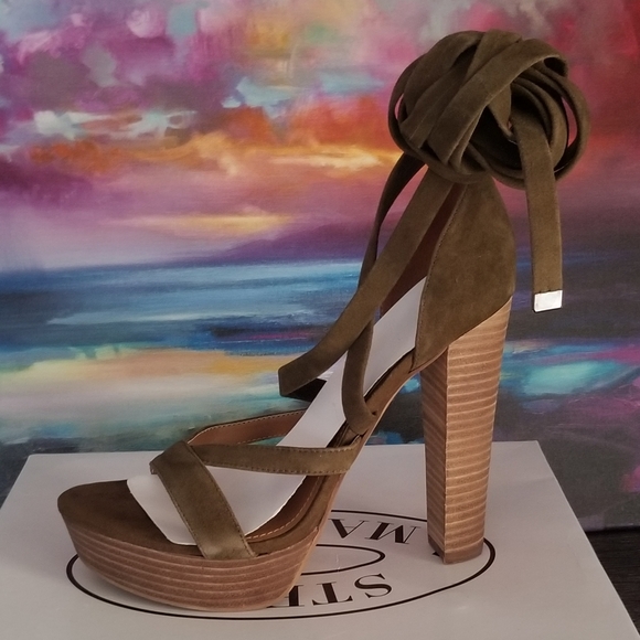 Steve Madden Strappy Olive Platform Sandal - Picture 1 of 5